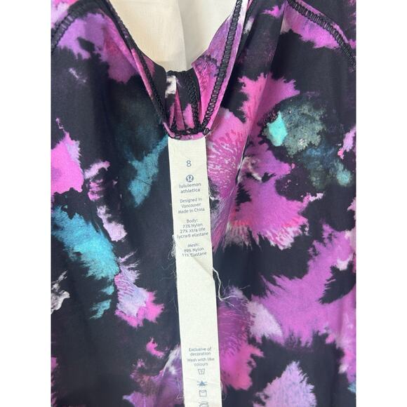 Lululemon Sculpt Tank Midnight Bloom Black Deep Fuschia Size 8 Gym Hiking women - Picture 5 of 6